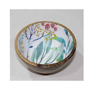 Bol de service en bois fantaisie fait main, finition émaillée, luxe moderne pour fêtes, vente en gros, mélange alimentaire, service de fruits - Product Image 1