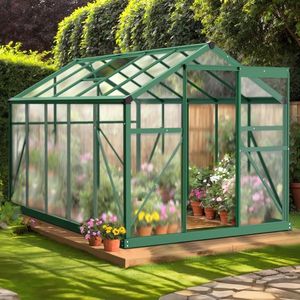 6x10ft Hybrid Polycarbonate Green Garden Greenhouse Versatile & Durable with Green Tint for Optimal Sunlight Transmission - Product Image 4