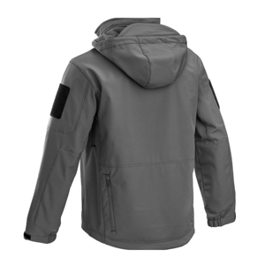 Veste polaire coupe-vent à capuche pour homme, couleur unie, fermeture éclair, style vêtement de travail, pour l'automne, coupe classique, extérieur en polyester - Product Image 2