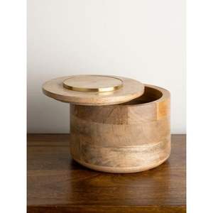 Recipiente de almacenamiento de madera sostenible para una organización de cocina ecológica y almacenamiento de alimentos sin plástico. - Product Image 4