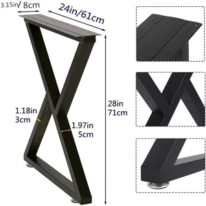 28x24 Metal Dining Furniture <b>Legs</b> with Easy Installation DIY <b>Table</b> <b>Legs</b> Furniture Parts Capacity 2204lbs OEM Vietnam EDPTBL003 - Product Image 5