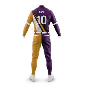 Full Button Sublimated Breathable 100% Polyester Baseball Jerseys Custom Logo Long Sleeves Team Shirts Professional Sportswear - Product Image 3