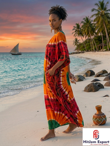 Printed <b>Kaftan</b> Dress Women Loose Fit Beach Cover Up Soft Fabric <b>Summer</b> Wear Elegant Style Bulk Manufacturing Wholesale Supply - Product Image 5