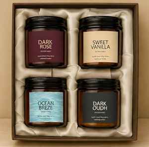 Coffret cadeau de bougies de luxe disponible à prix de gros. Achat facile, retour facile. Bougies à la cire de soja naturelle et au parfum longue durée. - Product Image 2
