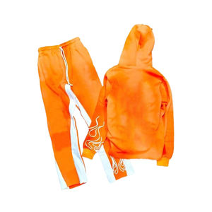 Survêtements d'hiver deux pièces pour hommes, coupe ajustée, avec logo sérigraphié sur le devant, effet superposé, ODM - Product Image 2