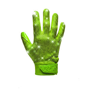 Gants de football américain pour hommes Orange à séchage rapide en polyester antidérapants avec fermeture auto-agrippante, impression numérique estivale, doigts entiers - Product Image 4