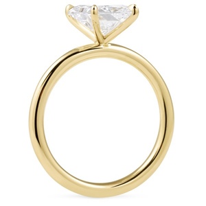 Minimalist 4 Prong Radiant Cut Diamond <b>Ring</b> Yellow Gold Elongated Radiant Lab Grown Diamond Solitaire Engagement <b>Ring</b> For Women - Product Image 3