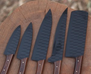 Custom Five-piece Handmade Carbon Steel Straight Edge Kitchen <b>Knife</b> <b>Set</b> Chef Ambidextrous Professional Cooking Durable <b>sharp</b> - Product Image 3