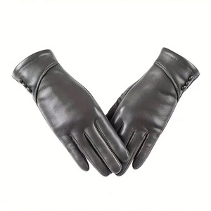 Guantes de cuero al por mayor, guantes casuales para mujer, guantes con forro polar, guantes de invierno para uso diario, proveedor al por mayor - Product Image 4