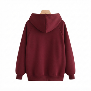 Sweat-shirt unisexe personnalisé en polyester/coton marron uni, respirant, séchage rapide, jersey épais 350g, pull-over vierge pour l'hiver - Product Image 2