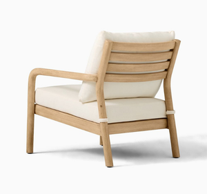 Sillón de Exterior de Madera de Teca Sólida con Reposapiés, Acabado Natural, Silla de Jardín y Patio con Reposapiés para Hotel, Resort, Villa - Product Image 3