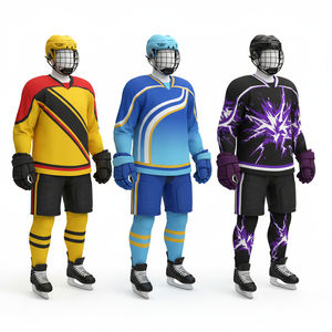 Tenues de hockey sur glace sur mesure confortables, service OEM, haute qualité, séchage rapide, respirantes, pour hommes adultes, en stock, 100 % polyester - Product Image 2