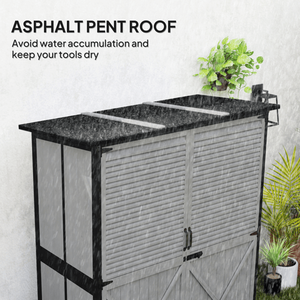 Grande Capanno da Giardino per Esterni, Casetta Attrezzi Moderna Industriale in PVC Ecologico e Acciaio Zincato Impermeabile per Deposito Biciclette - Product Image 6