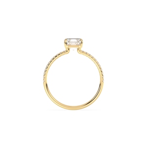 Bague de fiançailles REYES, best-seller, diamant de laboratoire HPHT CVD taille Asscher 1,23 carat, en or massif 14 carats plaqué rhodium, bijoux fins - Product Image 5