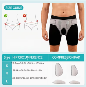 Pantalones Cortos de Compresión Transpirables para Hombre con Soporte Inguinal para Entrenamiento de Boxeo, Spandex y Nailon Negro, Cinturilla Ajustable, Guía de Tallas M L S - Product Image 1