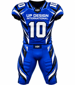 Custom American Football Uniform Set Mens <b>Padded</b> Jersey <b>Pants</b> Sublimation Sportswear Team Football Uniform Custom Blue Design - Product Image 1