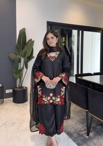 Traje Salwar Kameez de Lujo con Tela Romana Pakistaní, Talla Personalizada, Ropa de Fiesta para Damas, Colección Eid al por Mayor - Product Image 2