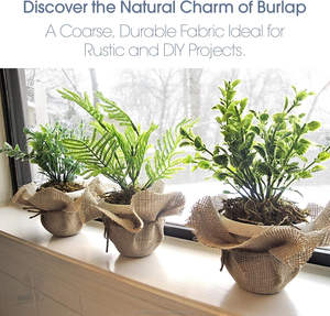 Tissu en toile de jute écologique de 40 pouces de large, 280 GSM, 100 yards (300 pieds), tissu naturel de qualité supérieure pour les mariages, les travaux manuels à domicile et le jardinage - Product Image 6