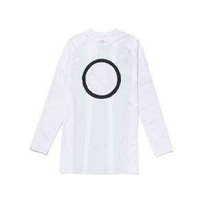 Chemise de protection anti-UV à manches longues blanche avec logo circulaire sur le devant, unisexe, séchage rapide, polyester, vêtements d'arts martiaux, coupe régulière pour adulte - Product Image 4
