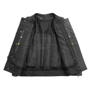 Veste de moto en cuir au design classique, prix de gros d'usine, veste de motard pour homme de haute qualité - Product Image 4