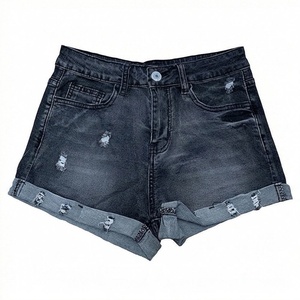 Elegantes Shorts de Mezclilla para Mujer, Cintura Alta, Rotos, Casuales, Moda de Verano, Ropa Urbana, Color Personalizado, Prenda Única - Product Image 1