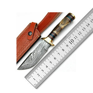 Nouveau Couteau de Chasse et de Survie à Lame Fixe en Acier Damas Fait Main, Modèle Drop Point, Vente en Gros OEM, Garantie 1 An - Product Image 2