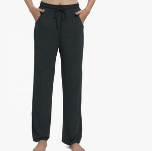 Pantalon de jogging extensible taille haute pour femme pantalon décontracté à cordon avec poches été jambe droite Style ample - Product Image 4