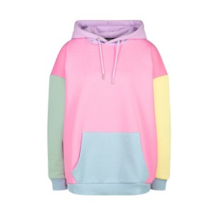 เสื้อฮู้ดโอเวอร์ไซส์สีสันตัดกัน แขนเสื้อแบบแร็กแลน ผ้าฟลีซ ยูนิเซ็กส์ สำหรับฤดูหนาว ผลิตจากโพลีเอสเตอร์/คอตตอน เป็นมิตรต่อสิ่งแวดล้อม ระบายอากาศได้ดี - Product Image 1