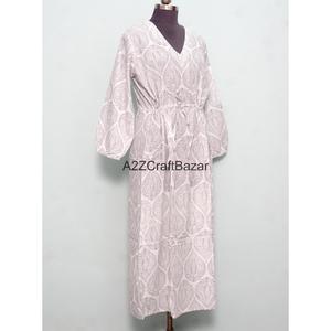 Kimono de Algodón Hecho a Mano en India de Alta Calidad para Mujer, Estilo Boho, para Primavera, Diseño de Lujo Estampado a Mano para la Playa en Verano - Product Image 6