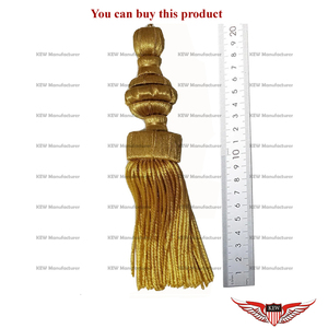 French Gold Bullion Curtain <b>Tiebacks</b> French Passementerie Gold Metallic tassel bullion wire - Product Image 2