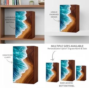 Caja de Madera de Resina con Ondas Oceánicas de Lujo, Caja de Recuerdos de Arte Epóxico Hecha a Mano Inspirada en la Playa, Caja de Recuerdos de Madera Premium - Product Image 3
