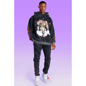 Chándal de invierno para hombre, estilo acid wash, última moda, color sólido, algodón, cortavientos, transpirable, con estampado. - Product Image 4