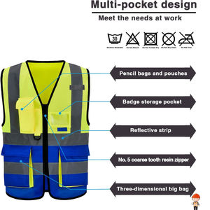 Gilet de sécurité camouflage de classe 2 de bonne qualité, marque privée, avec logo personnalisé, bande réfléchissante imperméable, éclairage LED - Product Image 6