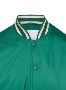 เสื้อแจ็คเก็ตวาร์ซิตี้ผ้าซาตินพิมพ์โลโก้ตามสั่งสำหรับผู้ชาย ไซส์ใหญ่ ตกแต่งด้วยแพทช์เบสบอล เหมาะสำหรับใส่กลางแจ้งในฤดูหนาว สไตล์วิทยาลัย - Product Image 5