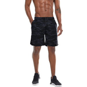 Shorts de course pour hommes en toile respirante à séchage rapide avec logo personnalisé imprimé sur le devant et cordon de serrage - Product Image 2
