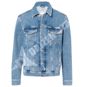 Men's Denim Jacket Regular Fit Plaid Pattern Button Closure Casual Winter Wear 100% Cotton Woven Fabric Windproof Breathable - Product Image 6