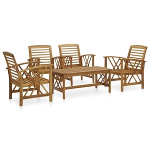 Ensemble de salon de jardin en bois d'acacia massif, durable et de taille moyenne, beauté naturelle pour un confort extérieur - Product Image 1