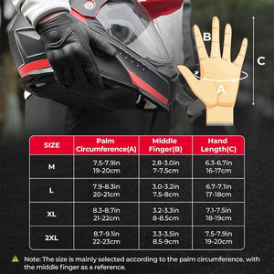 ถุงมือขี่มอเตอร์ไซค์แบบสากล สีน้ำตาลเข้ม ป้องกันข้อนิ้วเต็มรูปแบบ ทำจากหนังวัวแท้ - Product Image 6