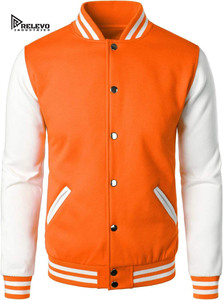 เสื้อแจ็คเก็ตวาร์ซิตี้ผู้ชาย RELEVO INDUSTRIES สีแดงขาว แขนเสื้อสีพื้น ปกคอพับ ติดกระดุม เสื้อคลุมลำลอง - Product Image 4
