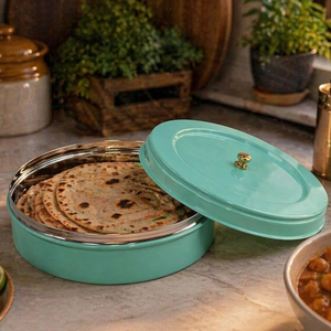 Wholesale Stainless Steel Chapati Box With <b>Lid</b> Minimalist Design Dishwasher Safe Round 24cm Durable Casserole <b>Pot</b> - Product Image 6