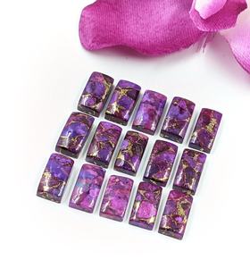 Cabujones de turquesa morada cobriza de calidad AAA, 12*6 mm, 100% piedras preciosas naturales para la fabricación de joyería a precio de mayoreo. - Product Image 2