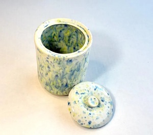 Speckled Glaze <b>Storage</b> Canister Compact Design Secure Lid Tight Seal Moisture Protection Stylish <b>Kitchen</b> Organizer - Product Image 2