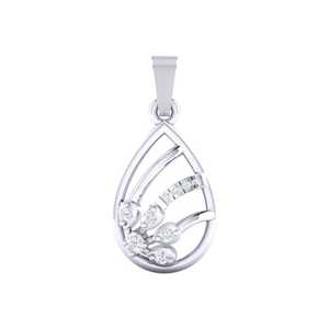 925 Sterling Silver Gold Plated Teardrop Floral Pendant Necklace Lab Grown Diamond Open <b>Frame</b> Design Luxury IGI Certified Fine - Product Image 4