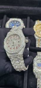 Reloj Cronógrafo Mecánico de Lujo con Diamantes Moissanite, Totalmente Cubierto de Piedras, Unisex, Estilo Hip Hop, Correa de Acero Inoxidable de 16 mm - Product Image 5