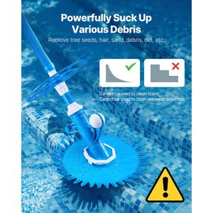Pulitore Automatico per Piscina con Manico in Silicone, Aspirazione Laterale, 12 Ore di Autonomia, Spazzola per Piscina - Product Image 6