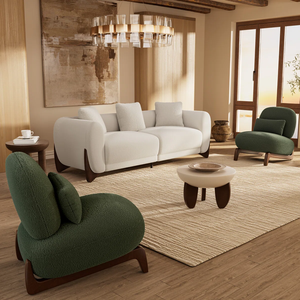 SOFA LOUNGE SET Mid-Century from Vietnam Sectional Sofa style Polyester High Density Sponge Pillow Back Metal/Wood - Product Image 2