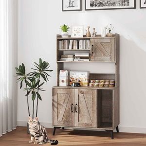 1 Pezzo Grande Lettiera per Gatti con Ripiani Espositivi e Contenitori - Accessorio Premium per il Comfort Felino - Product Image 4