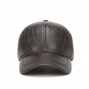 Gorra de Béisbol de Cuero Negro Premium Personalizada, Gorra Deportiva de Lujo con Diseño Deportivo Vintage, Sólido y Ajustable - Product Image 1