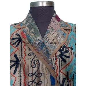 Chaqueta Kantha Étnica de Punto para Verano/Invierno/Primavera, Transpirable, de Secado Rápido, Ecológica, Estilo Vintage, Informal para Salidas - Product Image 3