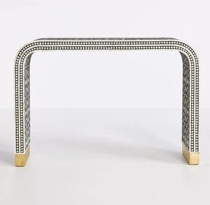 ILAHI's Bone Inlay <b>Table</b> Modern Design Agate Detailing Storage Portable Home Furniture - Product Image 4